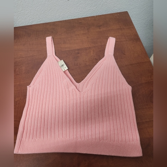 Aerie Womens Pink Knit Crop Tank Top. Large NWT - Picture 3 of 9